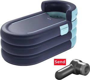 Aufblasbare Badewanne, geräumige Größe von 1,6 m, langlebiges PVC-Material, 1,6 Mio, Blau, 1,6 Mio., Blau