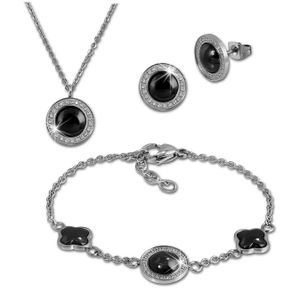 Amello Sada šperků z nerezové oceli Keramický náhrdelník, náramek, náušnice ESSX30S