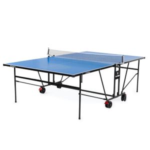 OneTeam stolný tenisový stôl 274x152,5x76 cm vonkajší so sieťkou skladací transportné kolieska s brzdou svetlo modrý