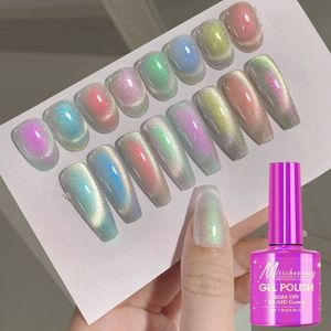 8er Pack UV Nagellack Set Magnetisch, Holographic Regenbogen  Glitter Shining Schellack Nagellack Katzenauge