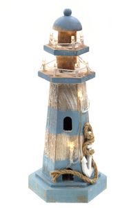 11cm Leuchtturm Insel Neuwerk Polystone maritime Deko mit Aufschrift ca 