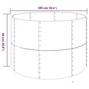 vidaXL Hochbeet Pulverbeschichteter Stahl 100x100x68 cm Braun