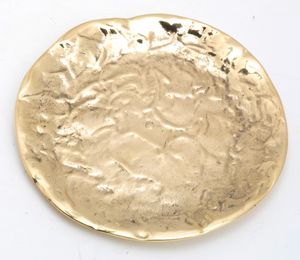 Kerzenteller, Dekoteller Messing Gold Ø 12,5 cm ideal für Kerzen