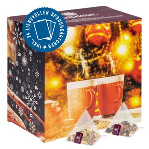 Corasol Premium Tee Adventskalender für Zwei (Paare & Pärchen) mit liebevollen Spruchkärtchen & 2 x 24 fruchtigen Teemischungen im Pyramidenbeutel (178 g)