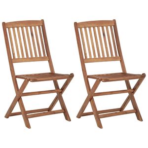 HOMMIE© Outdoor-Stuhl ,Klappbare 2er Set Gartenstühle Massivholz Akazie Relaxsessel Armlehnstuhl & schlichten Design