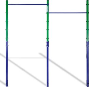 ZERRO Reckstange Outdoor Turnreck bis 150kg belastbar, Höhenverstellbar Doppelte Turnstange Outdoor, grün-blau ZERRO Reckstange Outdoor Turnreck bis 150kg belastbar, Höhenverstellbar Doppelte Turnstange Outdoor, grün-blau