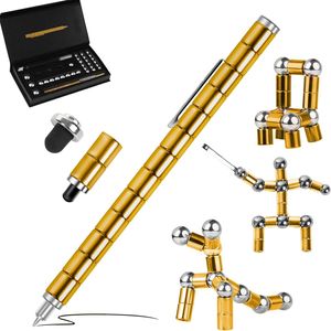Magnetischer Kugelschreiber, Magnetic Fidget Pen, Magnet Stift Gravity Pen, Magnet Stift Magnetisch - Multifunktions Kugelschreiber(Gold)
