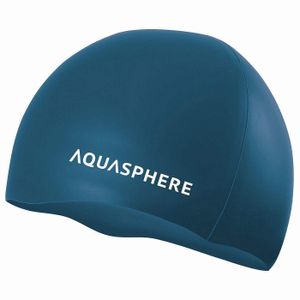 AQUASPHERE PLAIN SILICONE CAP BLACK WHITE BLACK WHITE One Size