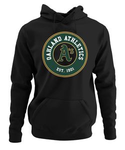 Oakland Athletics Kapuzenpullover Hoodie, Schwarz, S, Vorne