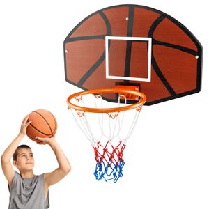 COSTWAY Basketballkorb Indoor mit Netz & 66 x 44,5cm Rückenwand, Basketball Hoop