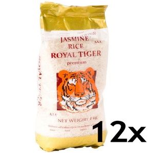 12er-Pack ROYAL TIGER Jasmin Reis (12x 1kg) | Duftreis, ganz | Jasmine Rice AAA