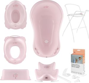 Babywanne, Sitz, Ständer, Schemel, Topf, Toilettensitz, Abfluss – Rosa