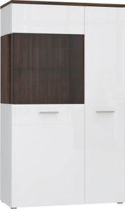 Highboard Vitrine RAIDON Optik: Weiß Walnuss Front Highgloss von Forte