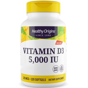 Healthy Origins, Vitamin D3, 5,000 IU, 120 Weichkapseln