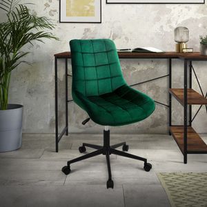 ML-Design Bürostuhl mit Rückenlehne, Grün, Sitzfläche aus Samt mit Metallgestell