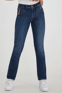 Pulz Jeans PZEMMA Damen Jeans Denim Hose Highwaist Straight Leg Gerades Bein mit Stretch 5-Pocket Regular Fit