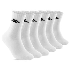 6 oder 12 Paar KAPPA Socken Herren Damen Sportsocken Tennissocken Arbeitssocken Baumwolle(6er 39-42 Weiß)