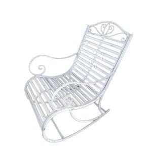 Schaukelstuhl Sessel Garten Terrasse Metall Weiß