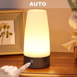 LED Tischleuchte Nachtlicht Kabellos Lampe mit PIR Bewegungsmelder Sensor Nachtlicht im Schlafzimmer