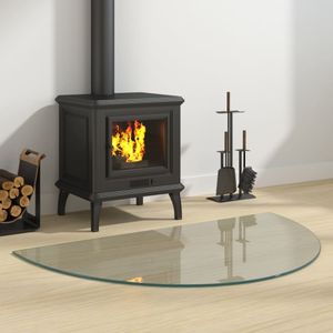 vidaXL Sklenená ochranná doska proti iskrám polkruhová 1000x600 mm