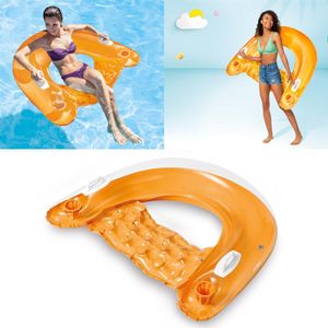 Intex 58859EU - Schwimmsessel Sit'n Floats - Luftmatratze Lounge Poolsitz Wasserliege Pool - Orange