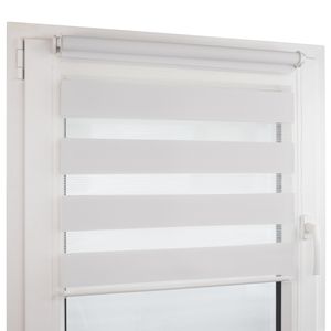 Deco4Me Doppelrollo Klemmfix ohne Bohren - 130 x 160 cm, Weiß - lichtdurchlässig & blickdicht - Duo Rollos für Fenster ohne Bohren - Stoffbreite 126 cm