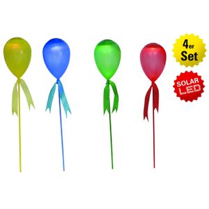 Näve LED Deko-Solar Ballon 4er Set als Spieß oder hängend - Kunststoff - Bunt; 5177061