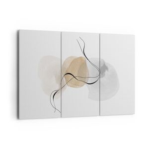 Bild auf Leinwand - Leinwandbild - 3 Teile - Abstrakt minimalistisch Aquarell - 165x110cm - Wand Bild - Wanddeko - Wandbilder - Leinwanddruck - Bilder - Wanddekoration - Leinwand bilder CE165x110-4827
