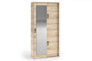 Drehtürenschrank GAR, 3-türig Kleiderschrank mit 2 Spiegel, Moderne Garderobe, Schrank Größe: 100 x 205 x 40 cm