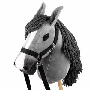 ♥ Steckenpferd Hobby Horse Grau Pferd A3 mit Halfter Zügel Steckenpferd für Sport  ♥