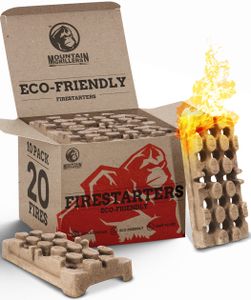 FIREBUILDER MOUNTAIN GRILLERS ORGANIC GRILL LIGHTER FOR INDOOR &amp; OUTDOOR - ECOLOGICAL &amp; ODORLESS FIREKAMIN LIGHTER - ULTIMATE OVEN LIGHTER - PERFECT LIGHTER FOR FIREKAMIN - Bis zu 20 Brände