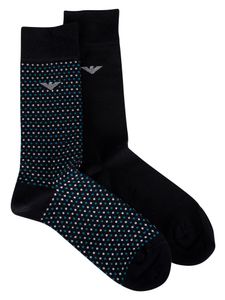Emporio Armani Herren 2er-Pack kurze Socken, Schwarz One Size