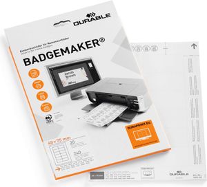 DURABLE Badgemaker vkládací etikety 40x75mm 240 ks bílé