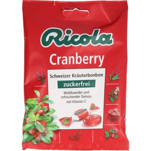 Ricola Cranberry Schweizer Kräuterbonbons zuckerfrei fruchtig 75g