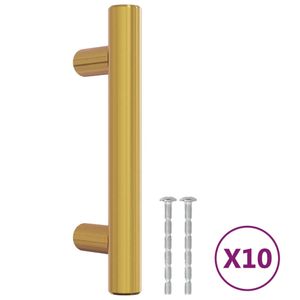 vidaXL Möbelgriffe 10 Stk. Golden 64 mm Edelstahl