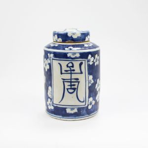 Fine Asianliving Chinesische Deckelvase Blau Weiß Porzellan Langlebigkeit D12xH18cm Dekorative Vase Blumenvase Orientalische Keramik Vase Dekoration Vase Moderne Tischdekoration Vase