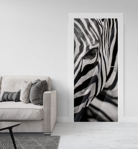 Türtapete Silberfolie Zebra