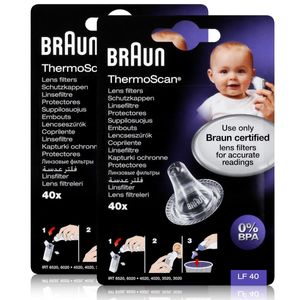 Braun ThermoScan Schutzkappen 40 Stück - Für Thermoscan Thermometer (2er Pack)