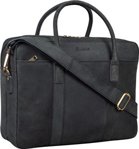Benthill Laptoptasche Echt-Leder I Leder Umhängetasche für Laptop I Aktentasche für Notebook I Damen und Herren Tasche I Notebooktasche