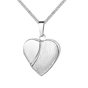 Bilder AMULETT Medaillon Herzkette Silber 925 Anhänger Herz zum Öffnen 2 Fotos  45 cm