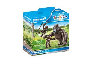 Playmobil, Gorilla mit Babys, Family Fun, 70360
