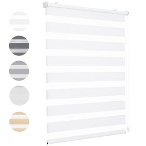 Doppelrollo 85x100cm Weiß Duo Rollo Klemmfix ohne Bohren Jalousie Rollos für Fenster und Tür