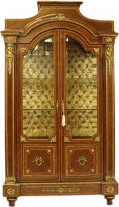 Casa Padrino Empire Vitrine Mahagoni - Vitrinenschrank - Wohnzimmerschrank Barock