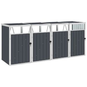 vidaXL Mülltonnenbox für 4 Mülltonnen Anthrazit 286×81×121 cm Stahl
