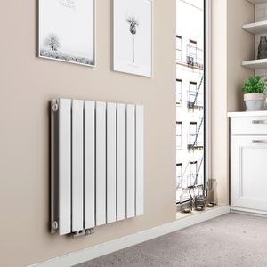 EMKE Horizontal Heizkörper Design Paneelheizkörper 630x620mm Weiß flach Doppellagig Seitenanschluss Heizung, 826W