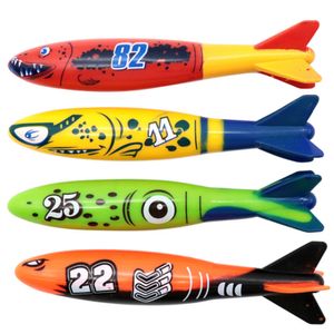 4-teiliges Unterwasser-Tauch-Torpedo-Banditen, Schwimmbecken-Spielzeug, lustiges Wasserspiel-Trainings-Geschenkset für Jungen und Mädchen