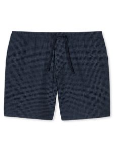 Schiesser Herren kurze Schlafanzughose Loungehose Long Boxer - 163838, Größe Herren:52, Farbe:dunkelblau-gem.