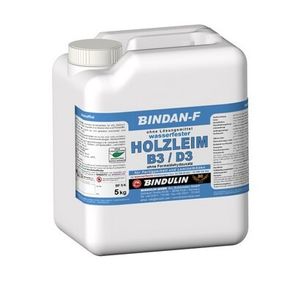 BINDAN-F Holzleim-D3 5 kg FlascheB3/D3-Weißleim universell einsetzbar inkl. Pinsel zum Auftragen von E-Com24