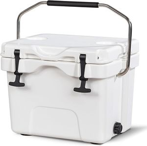 COSTWAY Kühlbox 15 Liter, Isolierbox tragbar mit Griff & Ablassstopfen & Getränkehalter, Thermobox Wärmebehälter für Essen & Getränke, 3–5 Tage Kühlleistung, 45 x 34 x 33 cm
