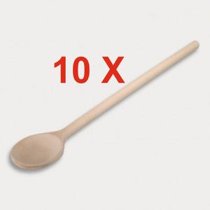 10 Stück = Kochlöffel, runde Form aus Holz 30 cm